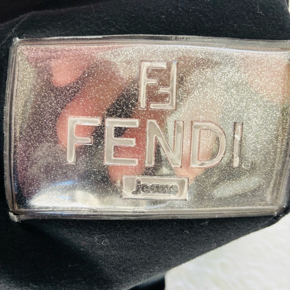 Fendi Black Vintage Tee with Shimmering Logo size 42 US Small - Picture 16 of 16
